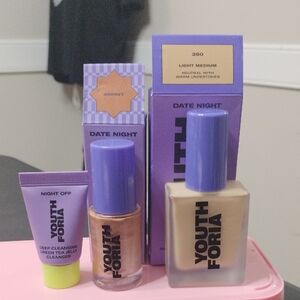 Youth Foria -Foundation Lt Medium ,Bronzy Skin Enhancer Radiant& Cleanser Bundle